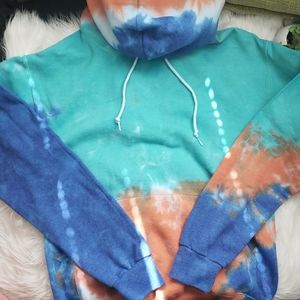 Union Artist Tie Dye Blue Green Orange Hoodie